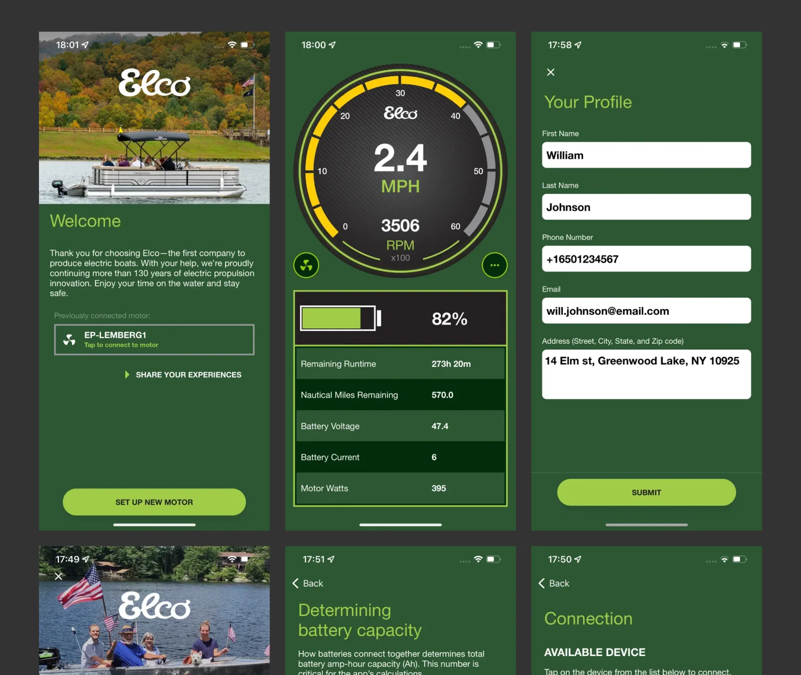Elco Motor app screenshots
