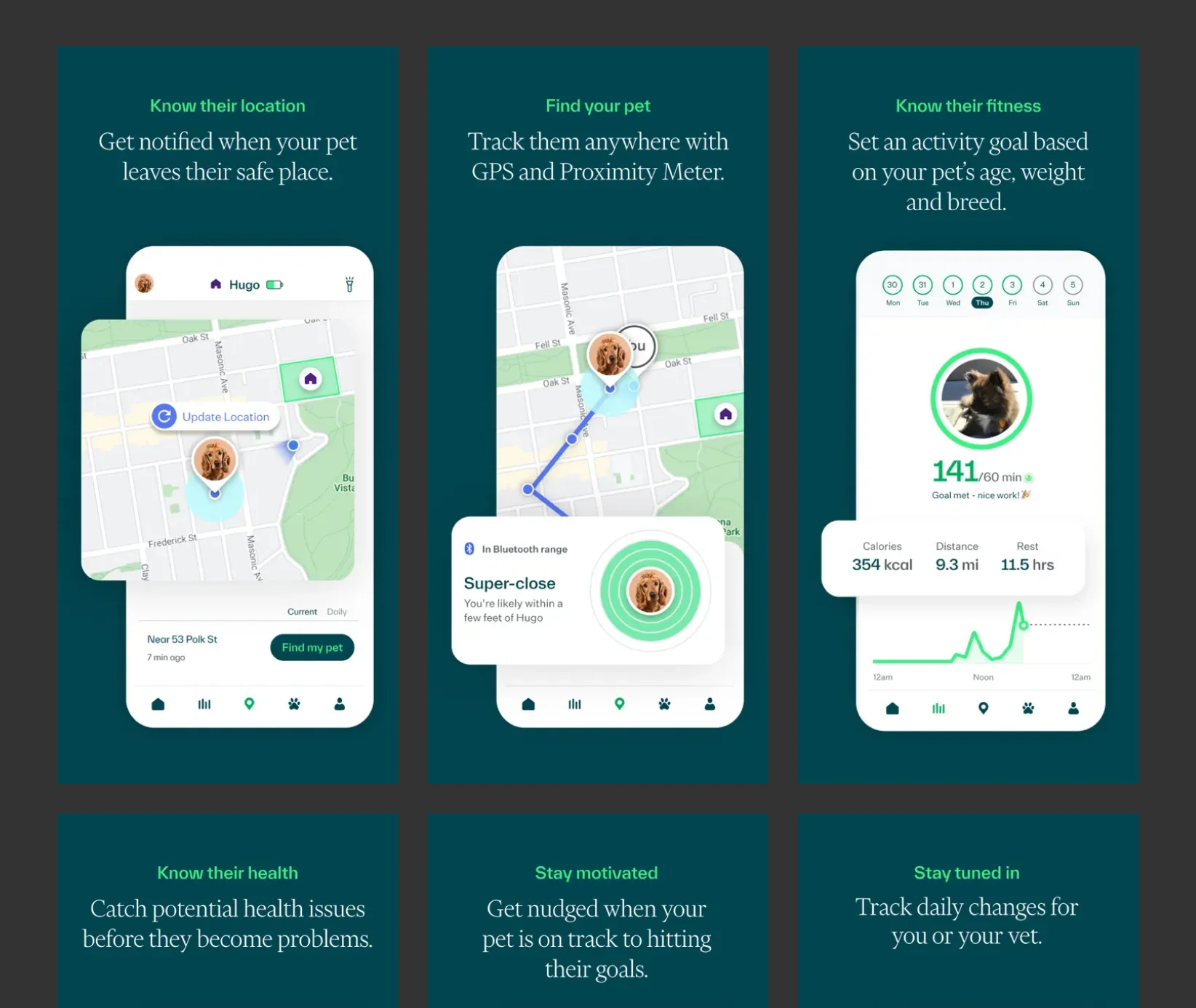 Whistle GPS Pet Tracker app screenshots